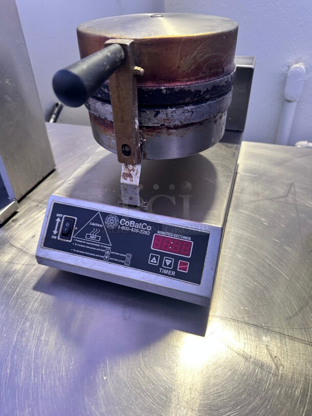 Cobatco MD10SSE-L Commercial Waffle Cone Baker Stainless Steel 115 Volt Working - Image 1 of 9
