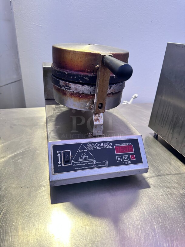 Cobatco MD10SSE-L Commercial Waffle Cone Baker Stainless Steel 115 Volt Working - Image 3 of 9
