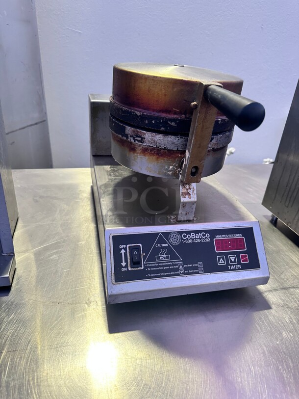 Cobatco MD10SSE-L Commercial Waffle Cone Baker Stainless Steel 115 Volt Working - Image 4 of 9