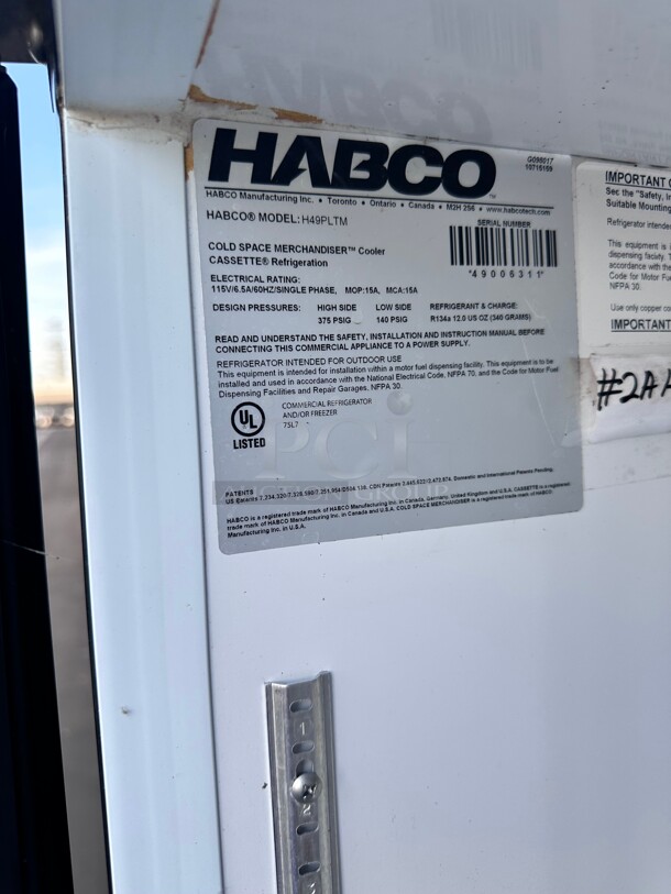 Late Model Habco H49PLTM
Load-Thru Cold Space Merchandiser 
 Refrigerator 115 Volt  - Image 6 of 8