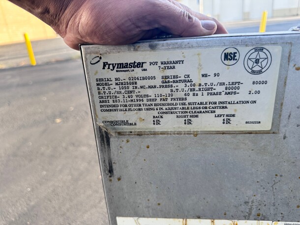 Frymaster MJH250SE Gas Fryer - (2) 50 lb Vats, Floor Model, Natural Gas - Image 8 of 9