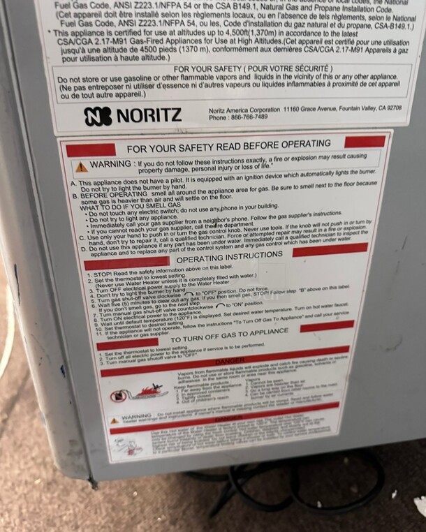 Noritz NRCP111-Dv-Ng 11.1 GPM 199900 BTU 120 Volt Commercial Natural Gas Working NSF  - Image 4 of 8