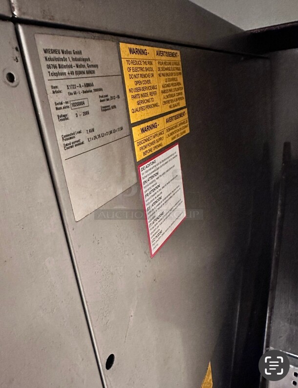 Bizerba EBO68-M-X1622-E Electric Deck-Type Oven 220 Volt 3 Phase Came From Panera Bread - Image 7 of 8