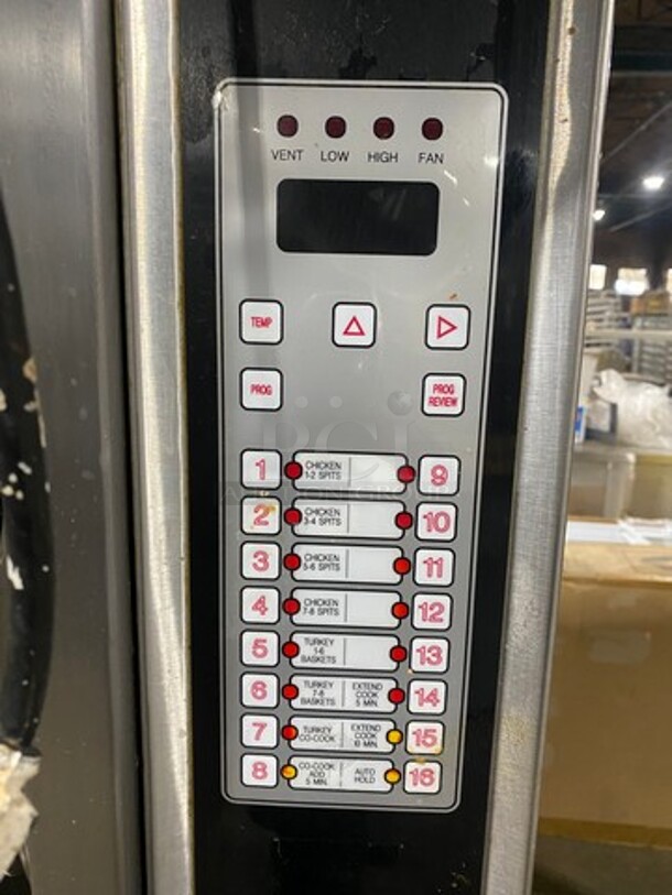 NICE! Cleveland Commercial Natural Gas Powered Rotisserie Convection Oven! All Stainless Steel! WORKING WHEN REMOVED! Model: BMR32 SN: WC3639396I45 - Image 7 of 9