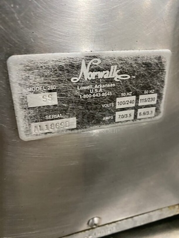 Norwalk Commercial Countertop Hydraulic Press Juicer! Stainless Steel! Model: 280SS SN: AL1869B 115/230/240V - Image 5 of 8