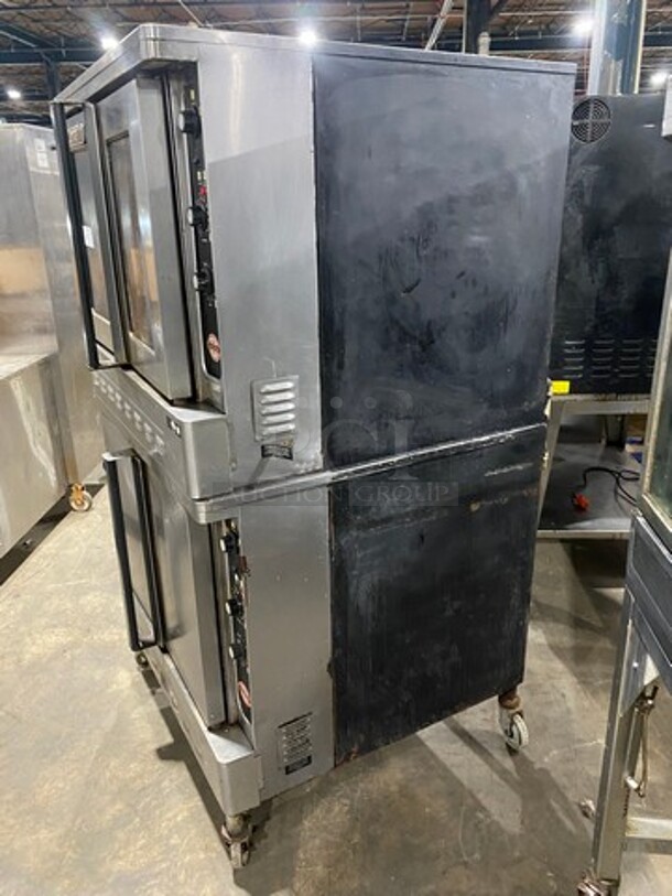 Blodgett Commercial Natural Gas Powered Double Deck Convection Oven! With View Through And Solid Doors! Metal Oven Racks! All Stainless Steel! On Casters! 2x Your Bid Makes One Unit! WORKING WHEN REMOVED! - Image 2 of 10