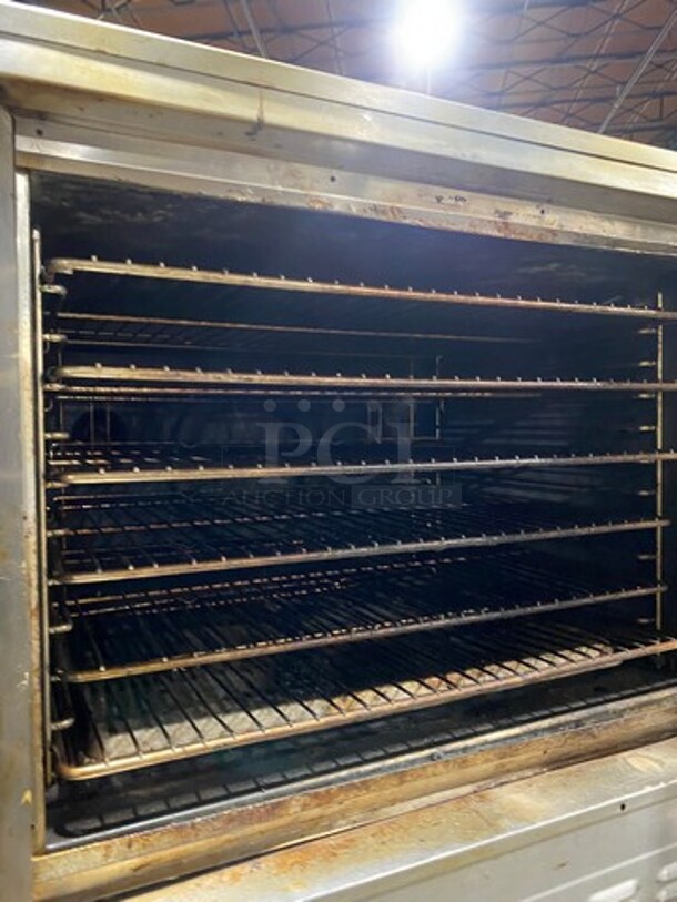 Blodgett Commercial Natural Gas Powered Double Deck Convection Oven! With View Through And Solid Doors! Metal Oven Racks! All Stainless Steel! On Casters! 2x Your Bid Makes One Unit! WORKING WHEN REMOVED! - Image 6 of 10