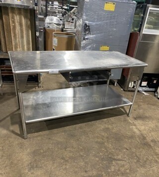 Solid Stainless Steel Work Top/ Prep Table! With Storage Space Underneath! On Legs!