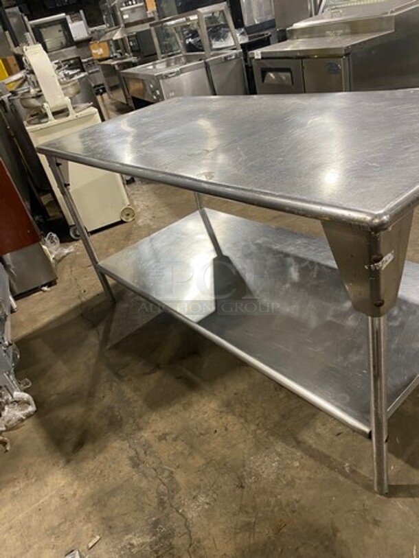 Solid Stainless Steel Work Top/ Prep Table! With Storage Space Underneath! On Legs! - Image 3 of 7