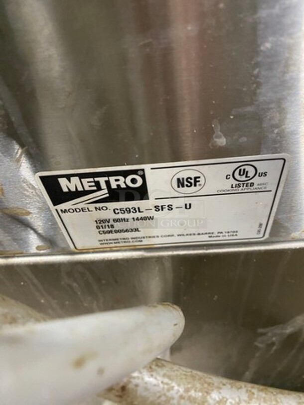 2018 Metro Commercial Undercounter Heated Holding Cabinet! All Stainless Steel! On Casters! WORKING WHEN REMOVED! Model: C593LSFSU SN: C59E005633L 120V - Image 5 of 8
