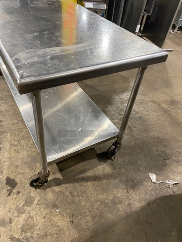 Solid Stainless Steel Work Top/ Prep Table! With Single Drawer! With Storage Space Underneath! On Casters! - Image 2 of 9