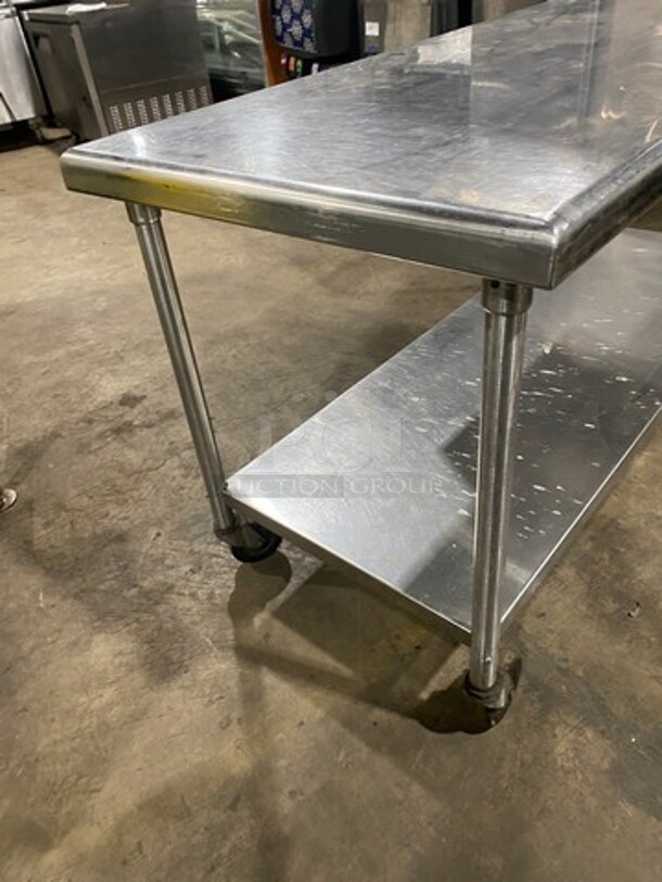 Solid Stainless Steel Work Top/ Prep Table! With Single Drawer! With Storage Space Underneath! On Casters! - Image 3 of 9