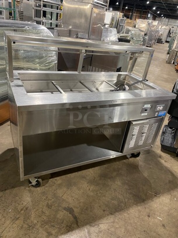 Craig Commercial Refrigerated Food Serving Station Counter/ Cold Pan! With Sneeze Guard! Stainless Steel Body! On Casters! Model: LB530SC 115V 1 Phase - Image 4 of 9