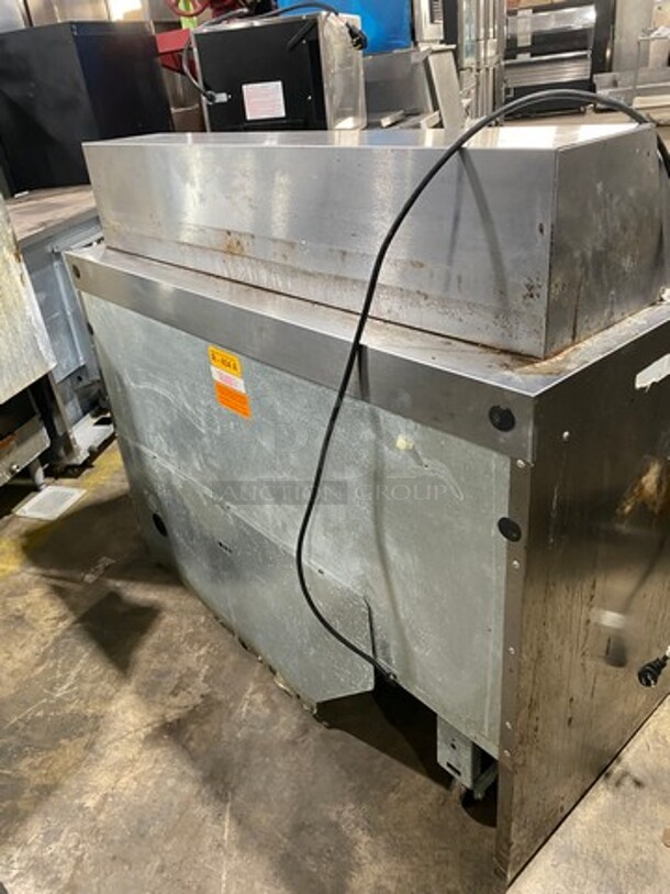 Delfield Manitowoc Commercial Refrigerated Sandwich Prep Table! With Commercial Cutting Board! With 2 Door Storage Space Underneath! All Stainless Steel! WORKING WHEN REMOVED! Model: 4448N18MA831 SN: 1610152002924 115V 60HZ 1 Phase - Image 4 of 9