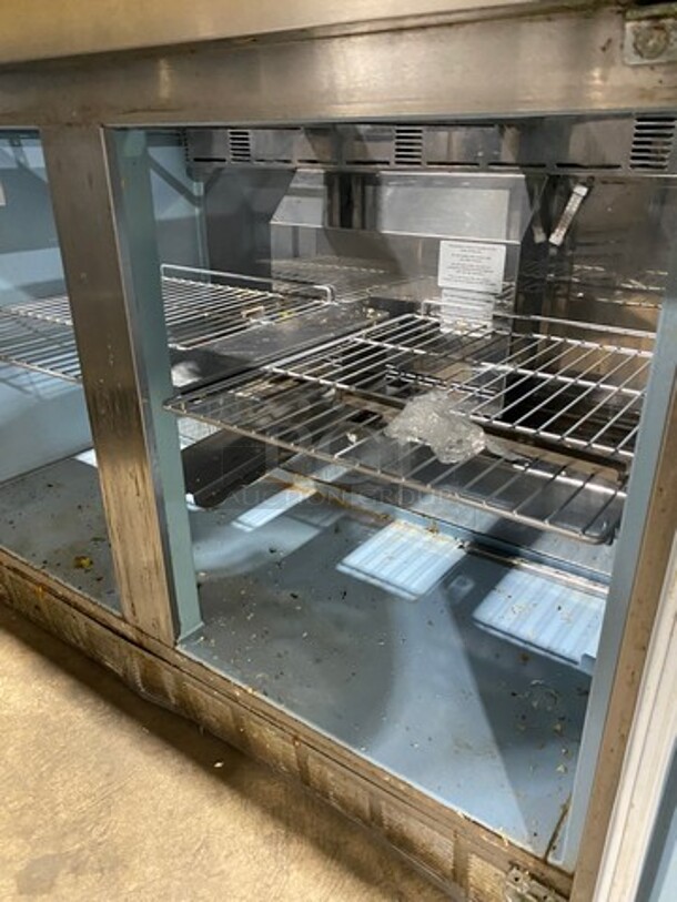 Delfield Manitowoc Commercial Refrigerated Sandwich Prep Table! With Commercial Cutting Board! With 2 Door Storage Space Underneath! All Stainless Steel! WORKING WHEN REMOVED! Model: 4448N18MA831 SN: 1610152002924 115V 60HZ 1 Phase - Image 6 of 9