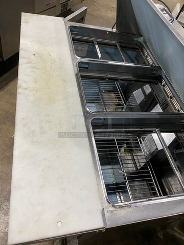 Delfield Manitowoc Commercial Refrigerated Sandwich Prep Table! With Commercial Cutting Board! With 2 Door Storage Space Underneath! All Stainless Steel! WORKING WHEN REMOVED! Model: 4448N18MA831 SN: 1610152002924 115V 60HZ 1 Phase - Image 7 of 9