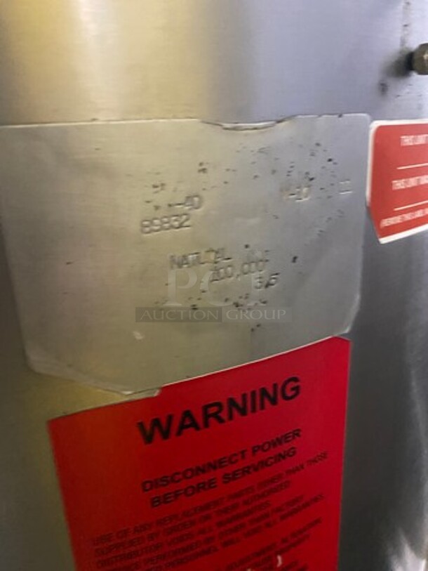 Groen Commercial Natural Gas Powered Soup Kettle! All Stainless Steel! On Legs! - Image 8 of 9