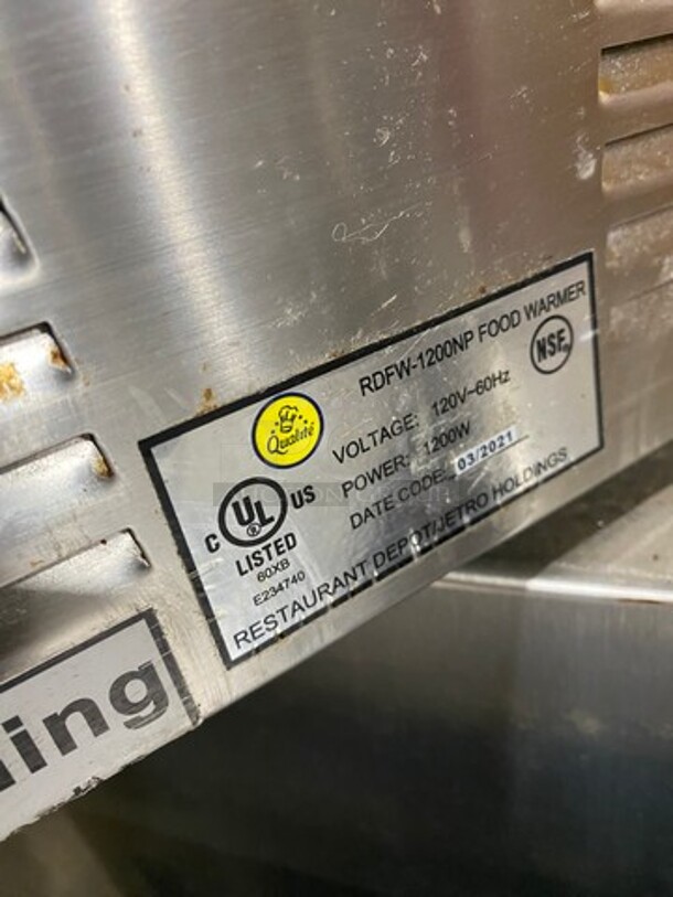 LATE MODEL! 2021 Qualite Commercial Countertop Food Warmer! All Stainless Steel! WORKING WHEN REMOVED! Model: RDFW1200NP 120V - Image 5 of 8