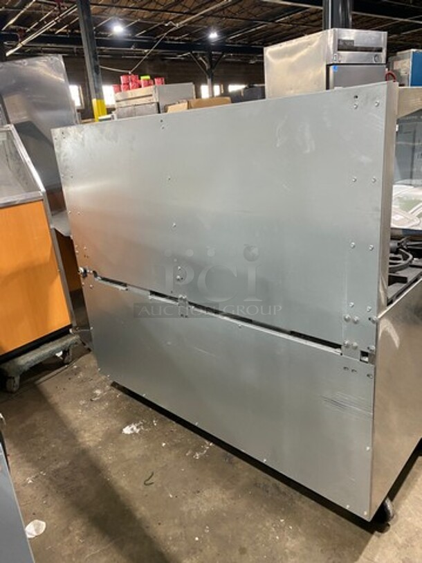 WOW! LIke New! Late Model! 2023 Asber Commercial Natural Gas Powered 6 Burner Stove With Right Side Flat Griddle! Griddle Has Side Splashes! With Raised Back Splash And Salamander Shelf! With 2 Oven Underneath! All Stainless Steel! On Casters! Model: AEMR2RG24B660HNG SN: 8102666523! Working When Removed! - Image 3 of 12
