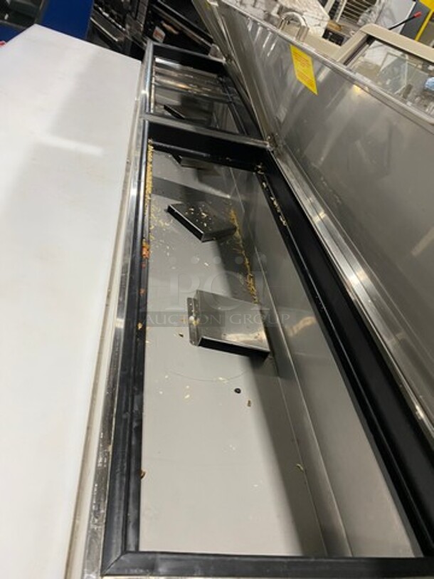 LATE MODEL! 2023 Asber Commercial Refrigerated Pizza Prep Table! With Commercial Cutting Board! With 3 Door Underneath Storage Space! All Stainless Steel! On Casters! Model: APTP93HC SN: 8102860761 115V 1 Phase! Working When Removed! - Image 9 of 10
