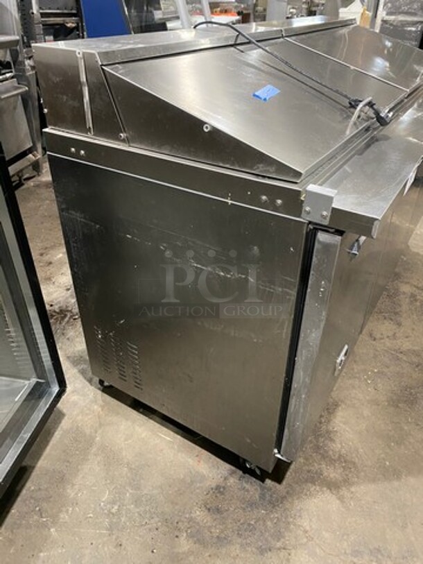 LATE MODEL! Kelvinator Commercial Refrigerated Sandwich Prep Table! With 3 Door Storage Space Underneath! All Stainless Steel! On Casters! Model: KCHMT7030 SN: 20820008 115V 1Phase! Working When Removed!  - Image 2 of 9
