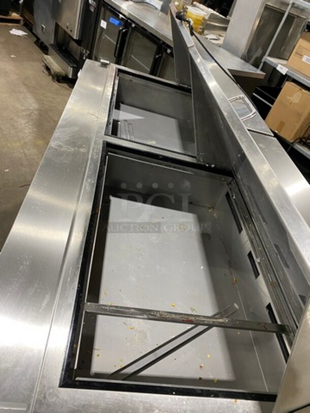 LATE MODEL! Kelvinator Commercial Refrigerated Sandwich Prep Table! With 3 Door Storage Space Underneath! All Stainless Steel! On Casters! Model: KCHMT7030 SN: 20820008 115V 1Phase! Working When Removed!  - Image 8 of 9