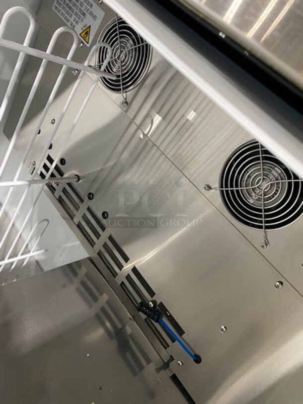 LATE MODEL! Avantco Commercial Bar Back Beer Bottle Cooler! With Sliding Stainless Steel Top Door! Model: 17BHBB36HC 115V 1 Phase! Working When Removed! - Image 6 of 9