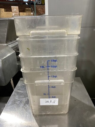 Winco Assorted Size Clear Poly Food Containers! 4x Your Bid!