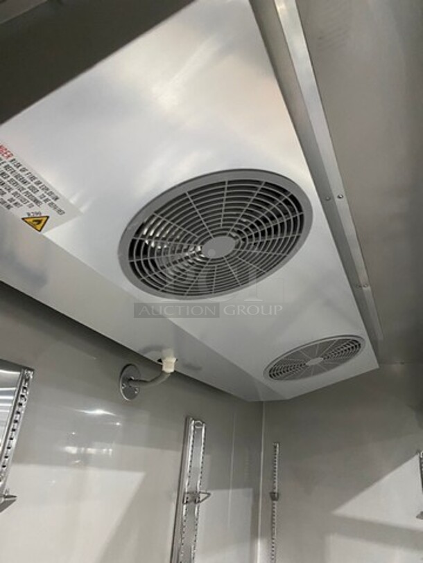 NEW LATE MODEL! Scratch- N- Dent Omcan Commercial 3 Door Reach In Cooler Merchandiser! With View Through Doors! Stainless Steel Body! Model: CFD3RRGHC 115V 1 Phase! On Casters! - Image 8 of 10