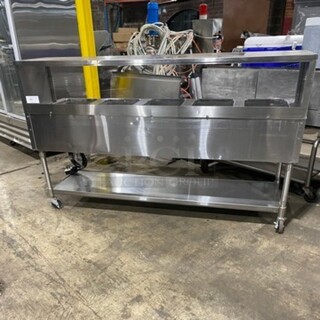 Eagle Commercial Electric Powered 5 Well Steam Table! With Storage Space Underneath! All Stainless Steel! On Casters! Model: YSPHT5 SN: 2008990224 208V 60HZ 1 Phase