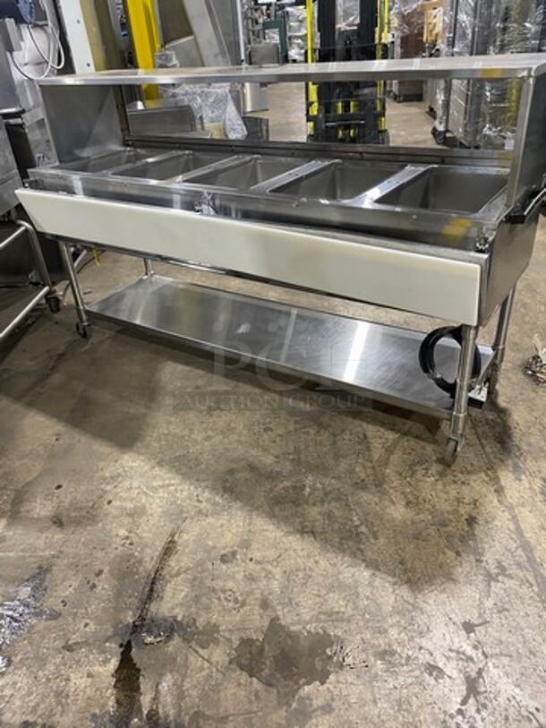 Eagle Commercial Electric Powered 5 Well Steam Table! With Storage Space Underneath! All Stainless Steel! On Casters! Model: YSPHT5 SN: 2008990224 208V 60HZ 1 Phase - Image 4 of 10
