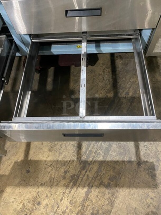 Delfield Commercial Refrigerated Pizza Prep Table! With 4 Drawers Storage Space! All Stainless Steel! - Image 8 of 11