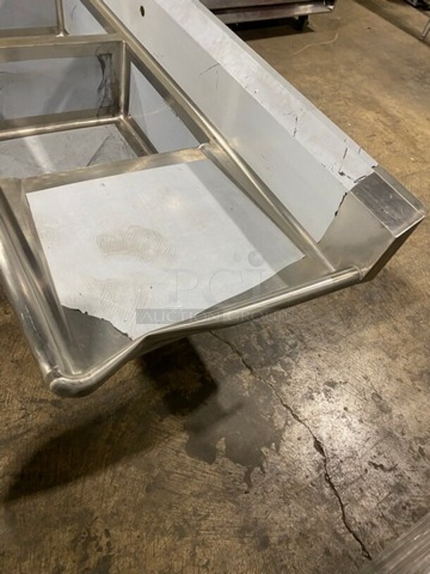 NEW! NEVER USED! Scratch-N-Dent! Solid Stainless Steel Commercial 2 Compartment Dish Washing Sink! With Single Side Drain Board! With Back Splash! - Image 3 of 9