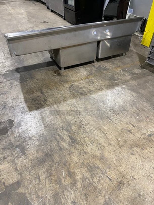 NEW! NEVER USED! Scratch-N-Dent! Solid Stainless Steel Commercial 2 Compartment Dish Washing Sink! With Single Side Drain Board! With Back Splash! - Image 4 of 9