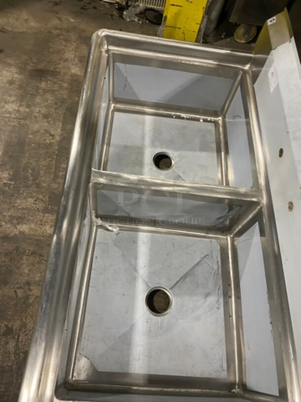NEW! NEVER USED! Scratch-N-Dent! Solid Stainless Steel Commercial 2 Compartment Dish Washing Sink! With Single Side Drain Board! With Back Splash! - Image 6 of 9