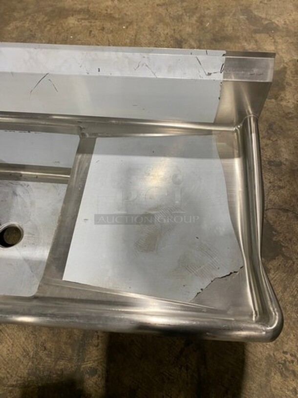 NEW! NEVER USED! Scratch-N-Dent! Solid Stainless Steel Commercial 2 Compartment Dish Washing Sink! With Single Side Drain Board! With Back Splash! - Image 7 of 9