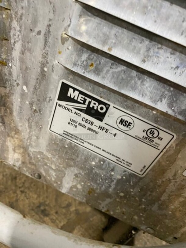 Metro Commercial Insulated Heated Holding Cabinet! All Stainless Steel! On Casters! Model: C539HFS4 120V - Image 7 of 8