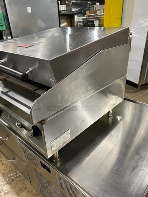 Lang Commercial Electric Powered Clamshell Hood Infrared Flat Griddle! All Stainless Steel! On Small Legs! WORKING WHEN REMOVED! Model: 124TH208MGT SN: GT1241210A0001 208V 60HZ 1/3 Phase - Image 3 of 9