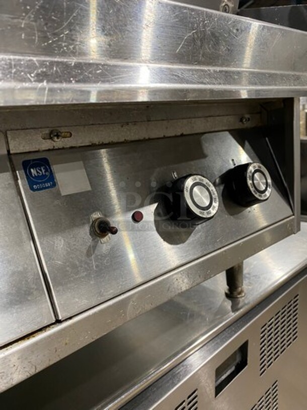 Lang Commercial Electric Powered Clamshell Hood Infrared Flat Griddle! All Stainless Steel! On Small Legs! WORKING WHEN REMOVED! Model: 124TH208MGT SN: GT1241210A0001 208V 60HZ 1/3 Phase - Image 7 of 9