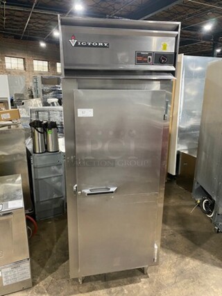 Victory Commercial Single Door Reach In Freezer! All Stainless Steel! On Legs!