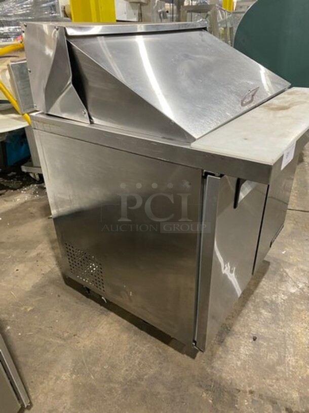 Universal Coolers Commercial Refrigerated Sandwich Prep Table! With 2 Door Storage Space Underneath! With Poly Coated Rack! All Stainless Steel! On Casters! - Image 2 of 9