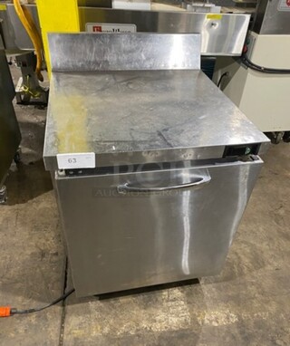 Continental Commercial Single Door Lowboy/Worktop Freezer! With Back Splash! All Stainless Steel! Model: SWF27BS SN: 15850728 115V 60HZ 1 Phase