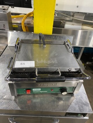 Waring Commercial Countertop Panini/Sandwich Supremo Grill! All Stainless Steel! Press With Ribbed Surface! Model: WPG250 120V