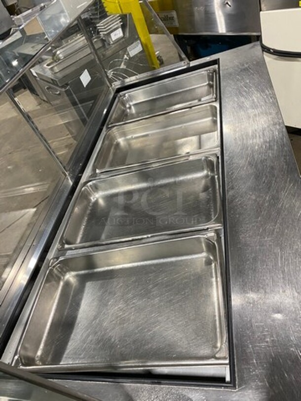 Leader Commercial Refrigerated Food Serving Station Counter/ Cold Pan! With Sneeze Guard! Stainless Steel Body! On Casters! - Image 4 of 9