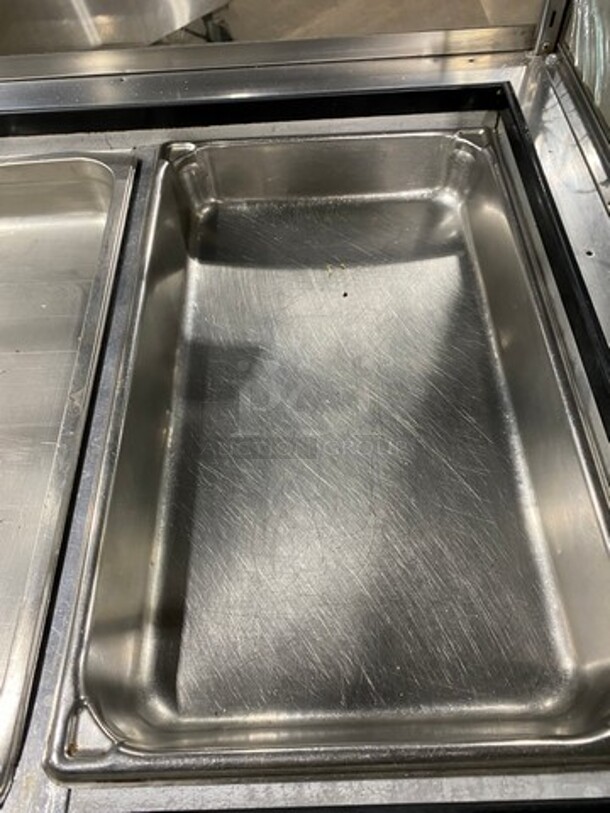 Leader Commercial Refrigerated Food Serving Station Counter/ Cold Pan! With Sneeze Guard! Stainless Steel Body! On Casters! - Image 6 of 9