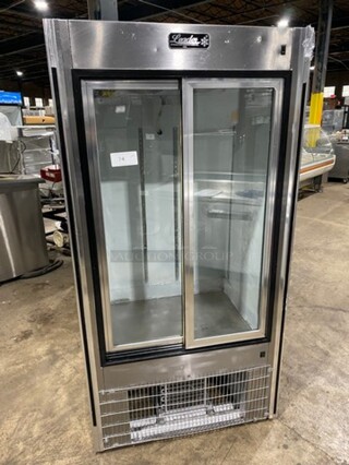 Leader Commercial 2 Door Reach In Cooler Merchandiser! With View Through Doors! Model: LS38SC SN: PX04S2517 115V 60HZ 1 Phase