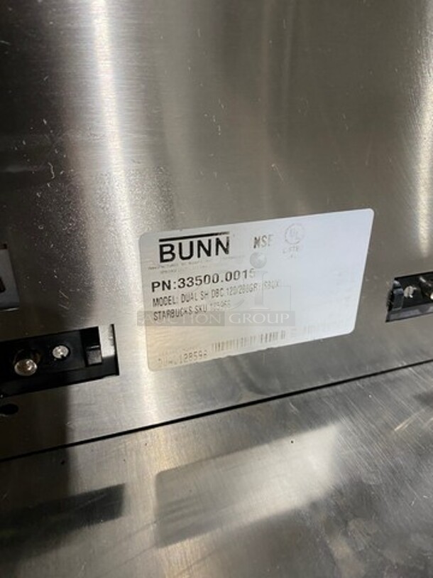 Bunn Commercial Countertop Dual Coffee Brewing Machine! All Stainless Steel! On Small Legs! Model: DUALSHDBC SN: DUAL128596 120/208V 60HZ 1 Phase - Image 7 of 9