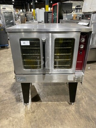 South Bend Commercial Natural Gas Powered Single Deck Convection Oven! With View Through Doors! Metal Oven Racks! All Stainless Steel! On Legs!