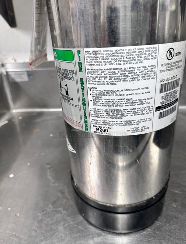 Amerex B260, 6 Liter Wet Chemical Class A K Fire Extinguisher - Image 6 of 7