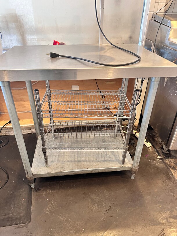 Commercial Stainless Steel 36 inch Table With Heat Lamp - Image 3 of 7